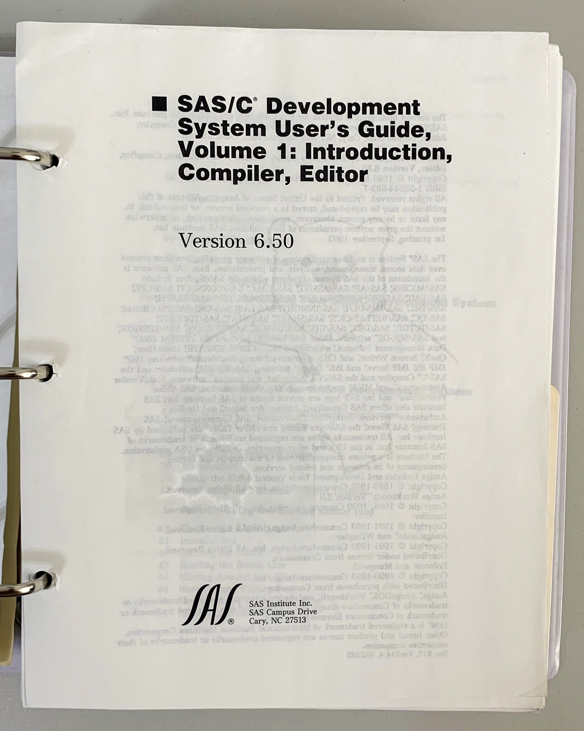 SAS/C (Lattice) - Handbuch